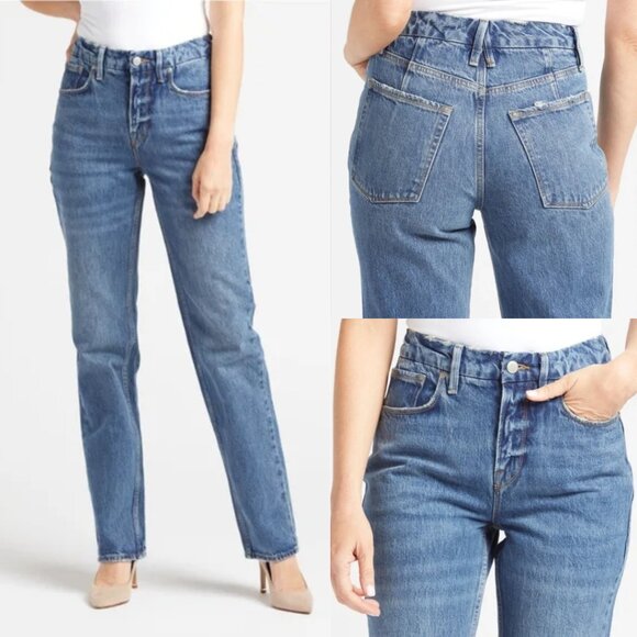 Good American Blue Straight Leg Jeans - Picture 1 of 9